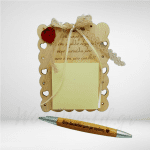 Ξύλινο Σημειωματάριο για την δασκάλα με στυλό