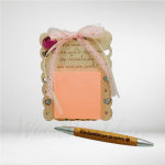 Ξύλινο Σημειωματάριο για την δασκάλα με στυλό