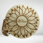 Ξύλινο ευχολόγιο Ηλίανθος φυσικό ξύλο