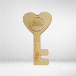 Ξύλινο κλειδί καρδιά με Plexiglass στοιχεία
