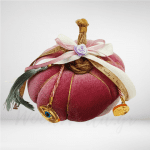 Χειροποίητο γούρι-Υφασμάτινη Κολοκύθα τριαντάφυλλο ροζ