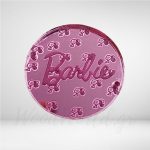 Στρογγυλό στοιχείο barbie ρόζ καθρέφτης