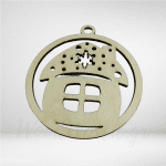 Ξύλινο χριστουγεννιάτικο στολίδι σπιτάκι