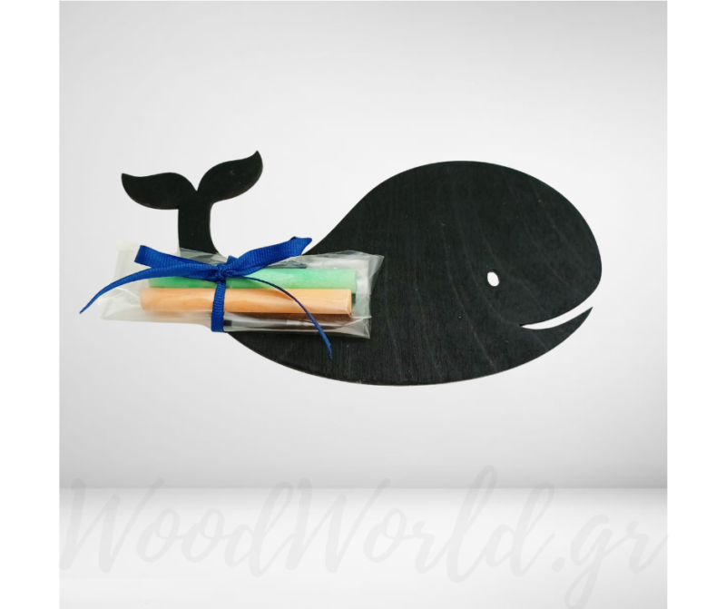 Μαυροπίνακας Φάλαινα Δώρο βάφτισης woodworld