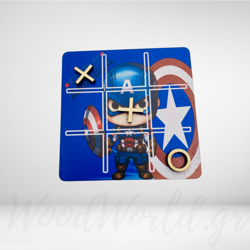 Ξύλινη Τρίλιζα Captain America Δώρο βάφτισης woodworld
