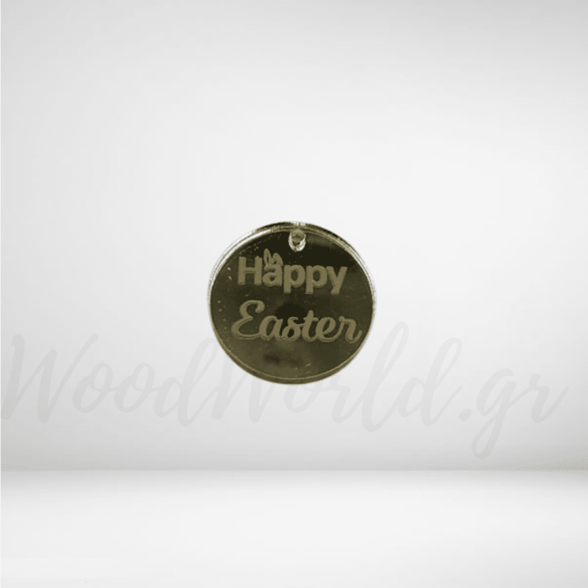 Pink Watercolor Happy Easter Card (Square) (14) Στρογγυλό Happy Easter - Image 1