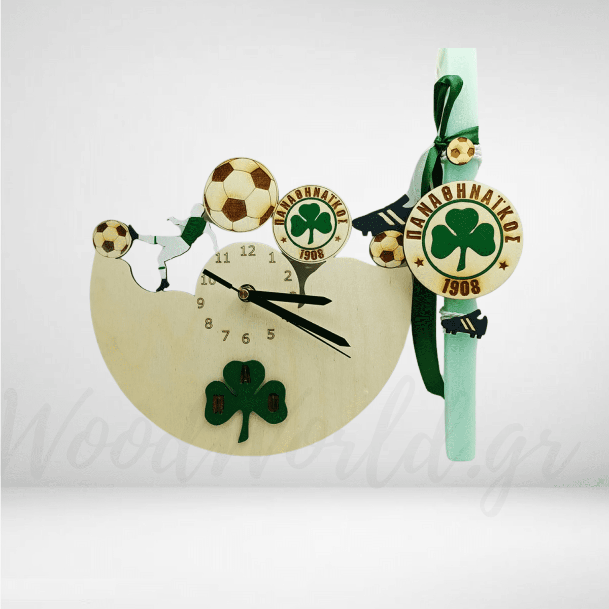 Pink Watercolor Happy Easter Card (Square) (4) Σετ Λαμπάδα Παναθηναϊκού με ρολόι - Image 1