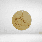 Ξύλινο στοιχείο με ζευγάρι και μωρό lines