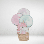 Ξύλινη Φιγούρα αερόστατο με unicorn