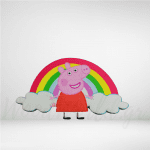 Ξύλινη Φιγούρα Peppa ουράνιο τόξο