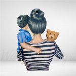 Ξύλινο Στοιχείο Μαμά με αγόρι