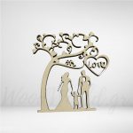 Ξύλινο Διακοσμητικό ζευγάρι με παιδί