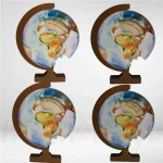 Ξύλινη Περιστρεφόμενη υδρόγειος με αφιέρωση για την δασκάλα