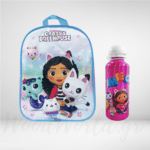 Σετ Τσάντα νηπίου GABBY'S DOLLHOUSE 28cm με παγούρι μεταλλικό