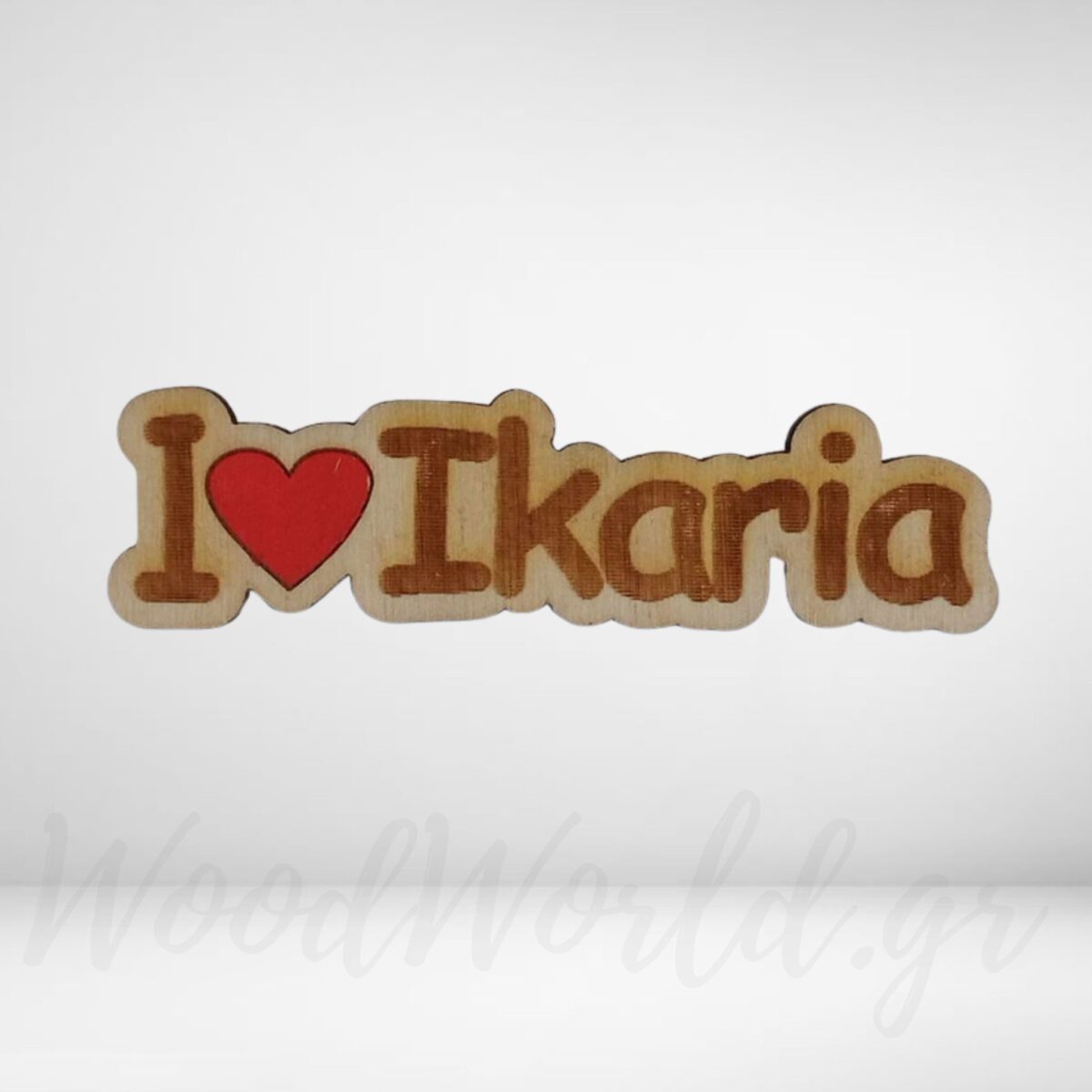 WoodWorld.gr (23) Mαγνητάκι I love ikaria - Image 1