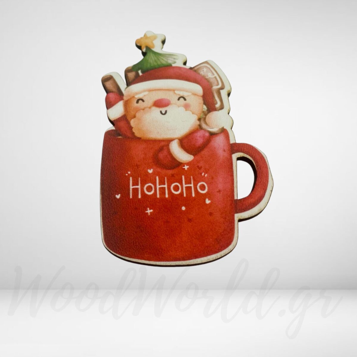 WoodWorld.gr (4) Ξύλινο Μαγνητάκι Χριστουγέννων - Image 1