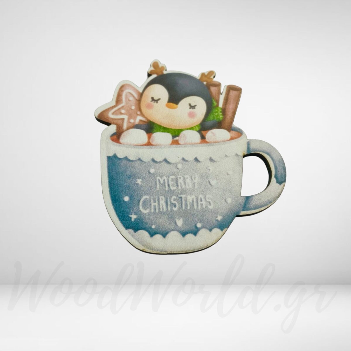 WoodWorld.gr (6) Ξύλινο Μαγνητάκι Χριστουγέννων - Image 1