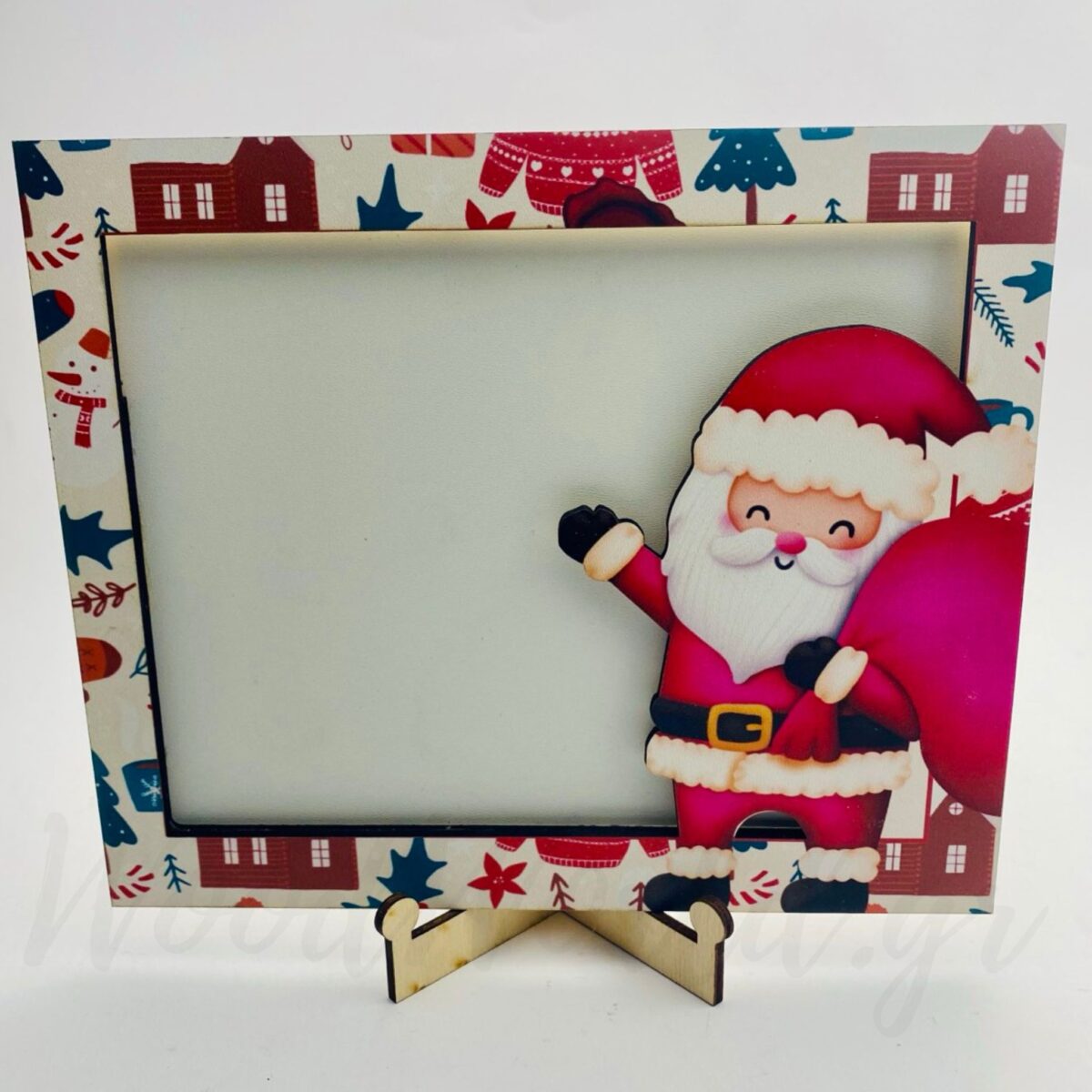 WoodWorld.gr (7) Ξύλινη κορνίζα με Άγιο Βασίλη - Image 1