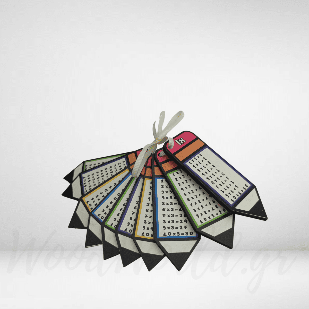 Ξύλινα μολυβάκια προπαίδειας πολύχρωμα - Image 1