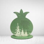 Χριστουγεννιάτικο διακοσμητικό ρόδι πράσινο με ευχές