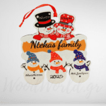 Στολίδι με χιονάνθρωπο με τα μέλη της Οικογένειας