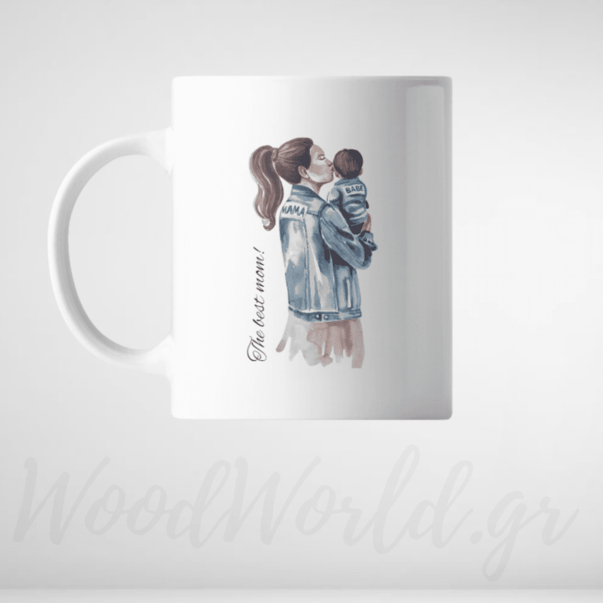 Κούπα μαμά με μωρό αγοράκι μπλέ - Image 1
