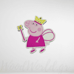 Ξύλινη Φιγούρα πέππα με στέμμα