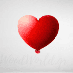 Ξύλινη Φιγούρα καρδιά balloon