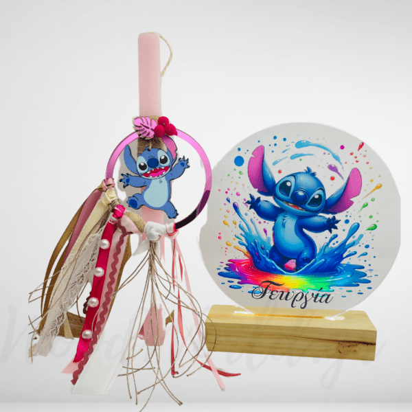 Σετ Λαμπάδα stitch με φωτιστικό