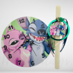Λαμπάδα stitch angel με ρολόι