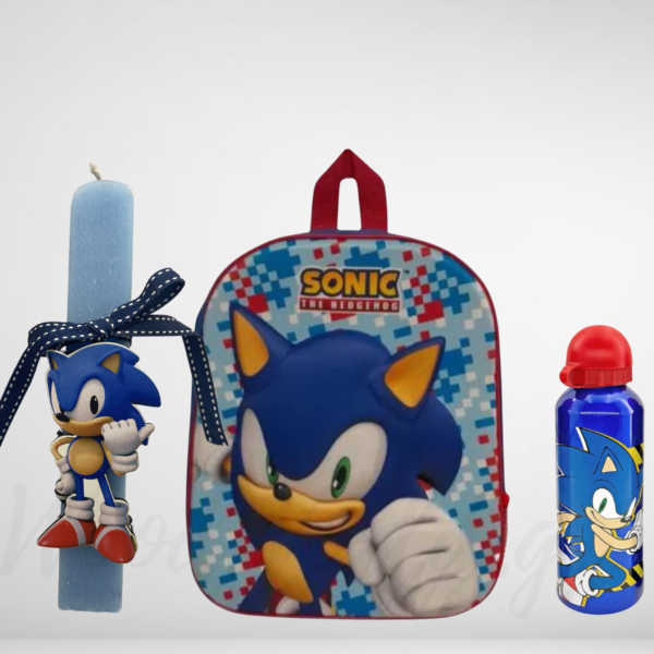 Σετ Λαμπάδα Sonic με σακίδιο πλάτης