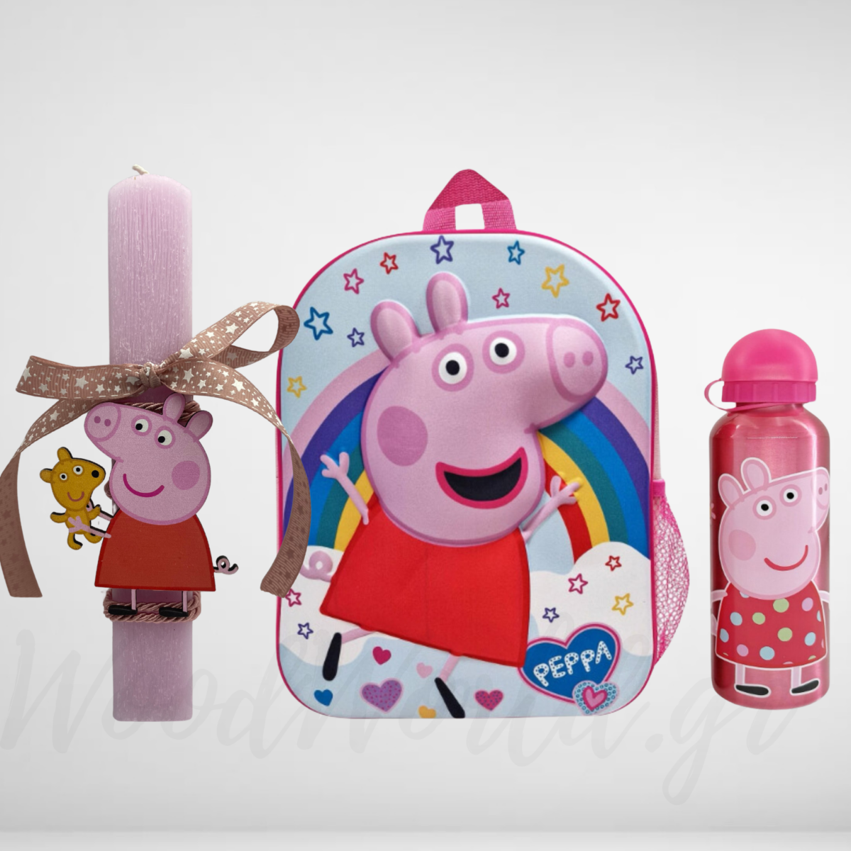 WoodWorld.gr Σετ Λαμπάδα πεππα με σακίδιο πλάτης - Image 1