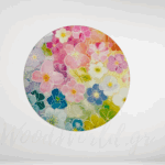 Στρογγυλό με λουλούδια 8 εκ