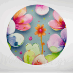 Στρογγυλό με λουλούδια 8 εκ