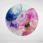 Στρογγυλό με λουλούδια 8 εκ