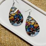 Σκουλαρίκια Plexiglass με πολύχρωμα βότσαλα