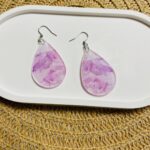 Σκουλαρίκια Plexiglass marbel pink white