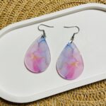 Σκουλαρίκια Plexiglass marbel pink and color