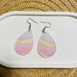 Σκουλαρίκια Plexiglass marbel pink