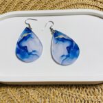 Σκουλαρίκια Plexiglass marbel blue