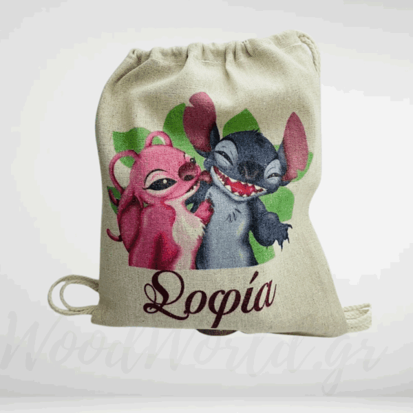 Τσάντα υφασμάτινη Stitch&angel