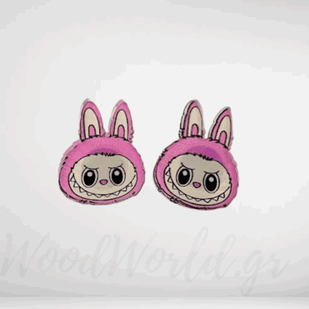 WoodWorld.gr (97) Σκουλαρίκια Labubu plexiglass - Image 1