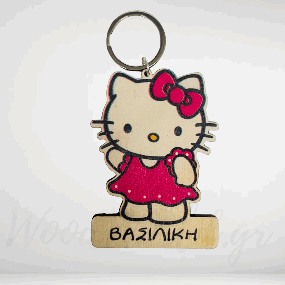 WoodWorld.gr Μπρελόκ hello kitty με όνομα - Image 1