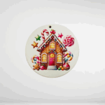 Ξύλινο στολίδι μπισκοτόσπιτο