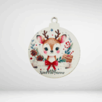 Ξύλινη μπάλα ταρανδάκι καλά χριστούγεννα