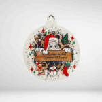 Ξύλινη μπάλα με Άγιο Βασίλη Παππού&Γιαγιά