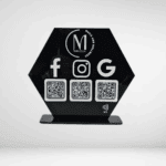 Επιτραπέζιο Stand με QR Code Social Media και Nfc