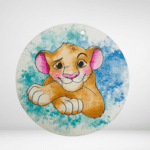 Ξύλινη Φιγούρα lion king watercolor blue