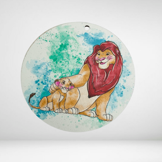 Circle Flower Natural Brand Logo (30) Ξύλινη Φιγούρα lion king watercolor green - Image 1