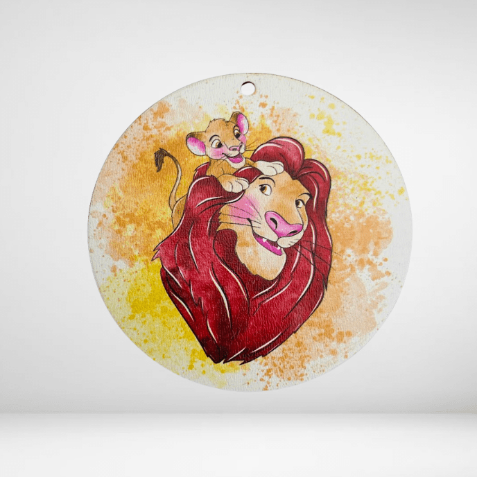 Circle Flower Natural Brand Logo (31) Ξύλινη Φιγούρα lion king watercolor - Image 1